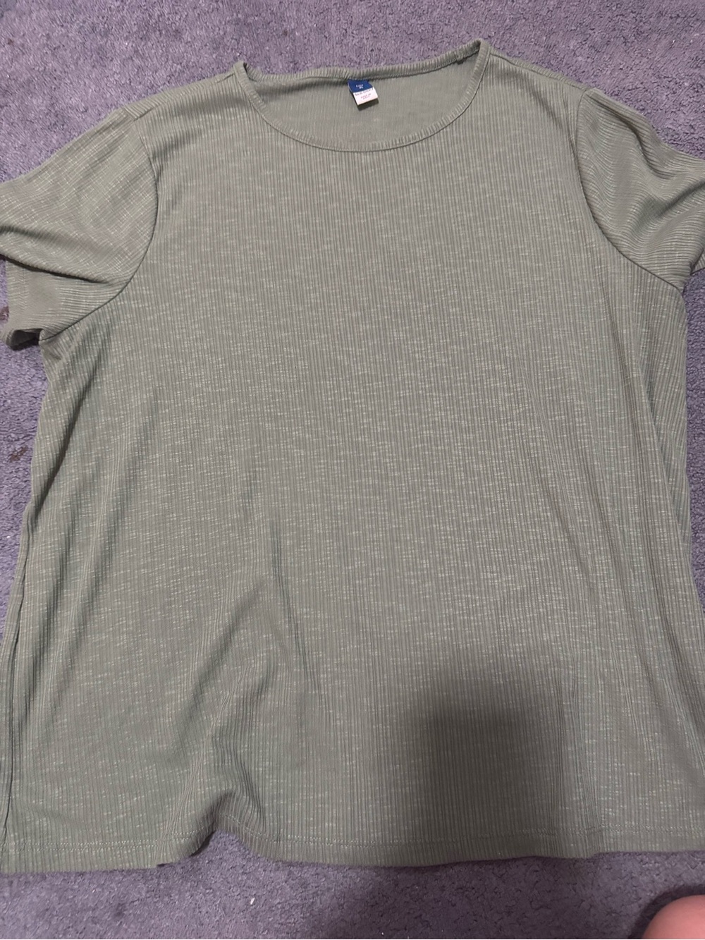 Old Navy Olive Ribbed Short Sleeve Tee